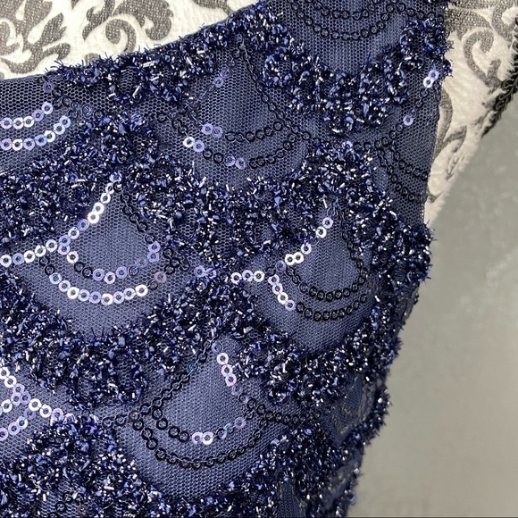 Studio 1 navy sleeveless all over sequin party dress. Occasion formal mini - Picture 8 of 13